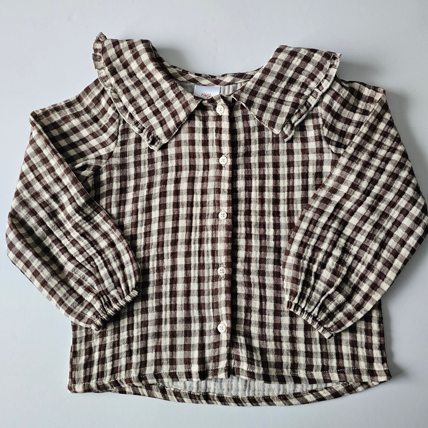 Mini Mango Gingham Blouse - Size 4