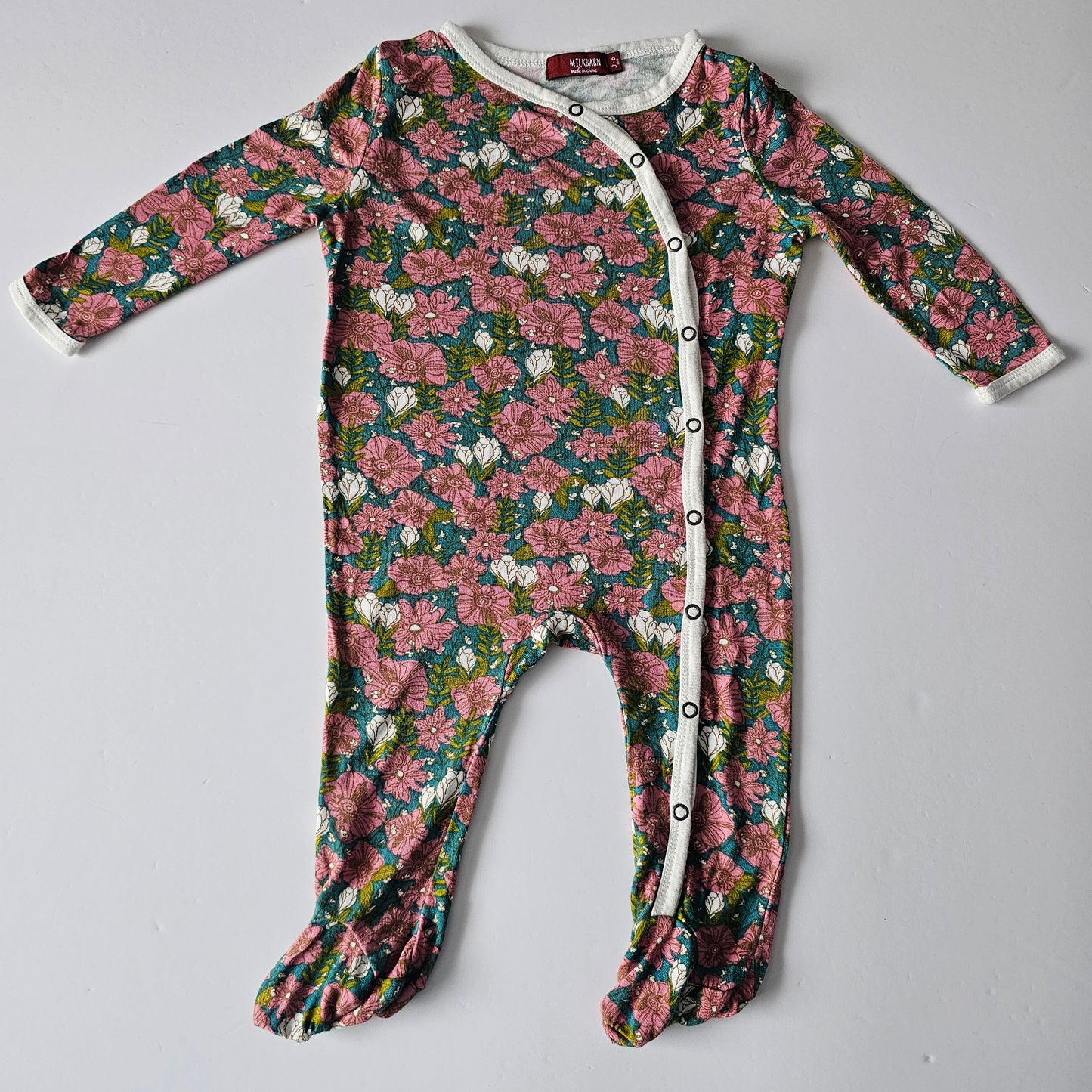 Milkbarn Bamboo Blend Floral Onsie - Size 3-6m
