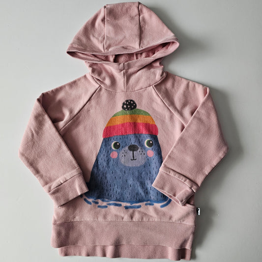 Minti Furry Seal Hoodie (minor flaws) - Size 4-5