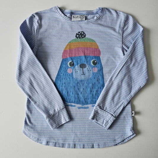 Minti Stripe Seal Top (flaw) - Size 8