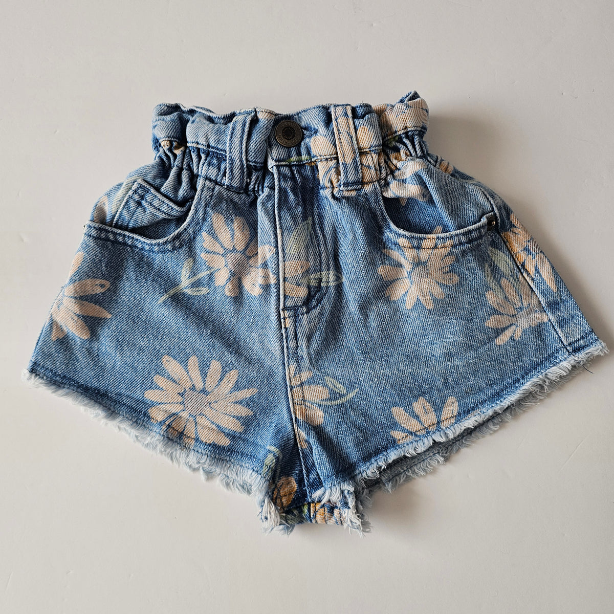 Ghanda Paper Bag Denim Shorts - Size 1-2