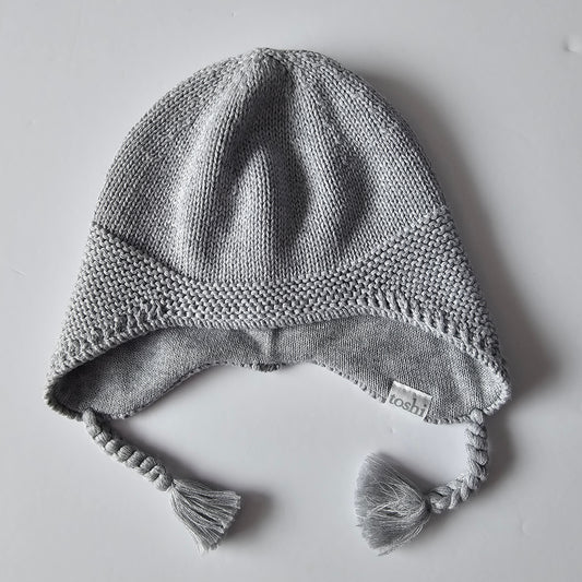 Toshi 100% Organic Cotton Earmuff Knit Beanie - Size XS (NB-8m)