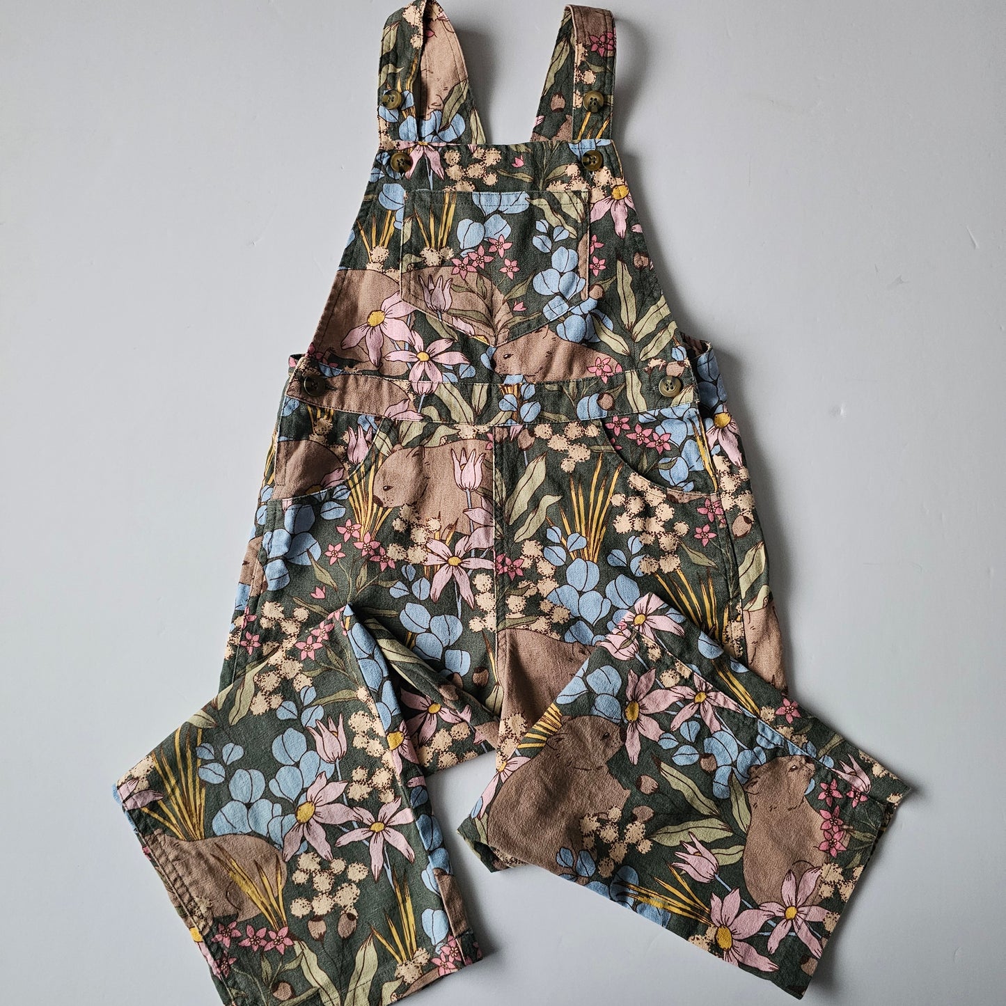 Little Princess Highway Linen Blend Overalls - Size 5