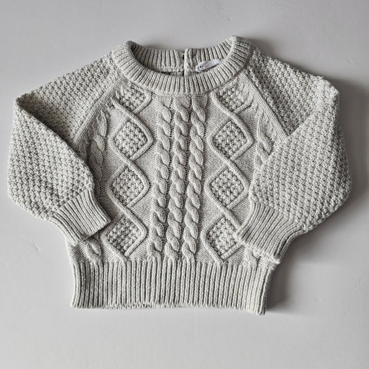 Jamie Kay Cable Knit Jumper - Size 3-6m