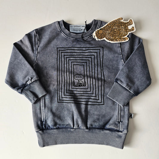 Minti Squares in Squares Midnight Wash Sweatshirt *BNWT* - Size 1