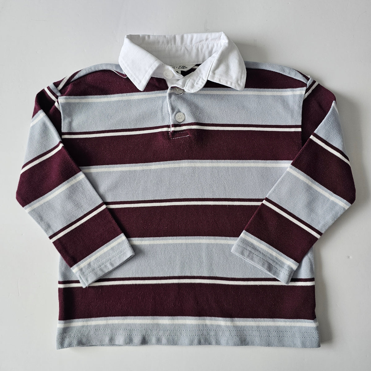 Mac & Elle Stripe Rugby Polo Top - Size 3