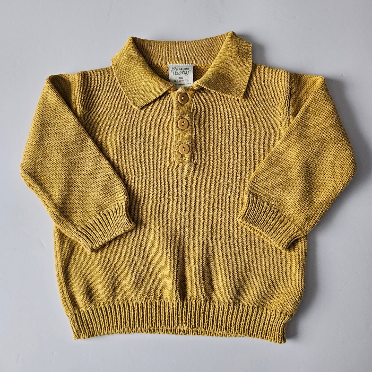 Nature Baby Butterscotch Grandpa Knit Jumper - Size 3-6m