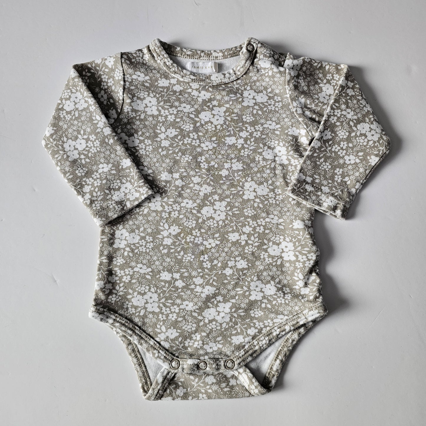 Jamie Kay Pansey Floral Mist Bodysuit - Size 6-12m