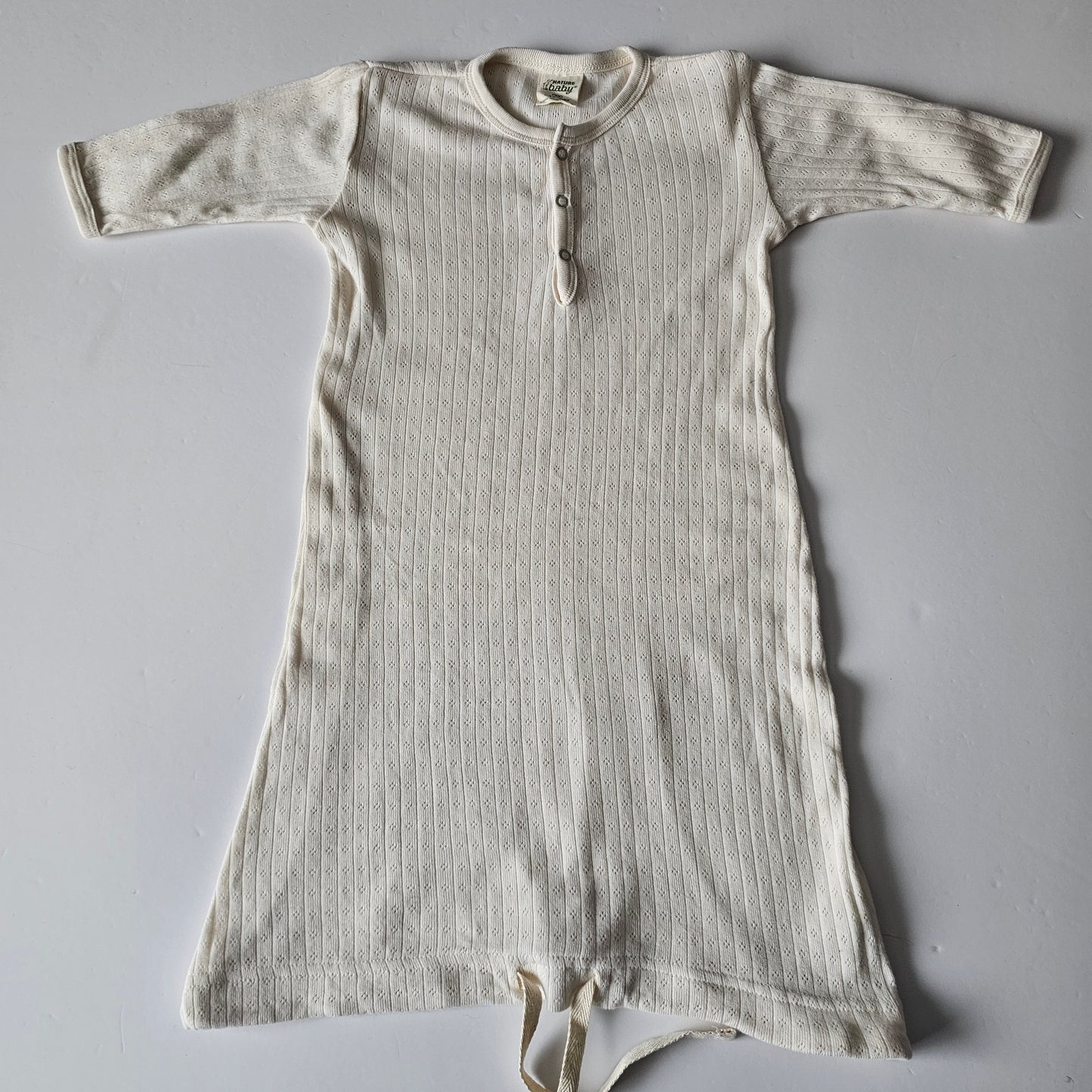 Nature Baby Pointelle Sleeping Gown - Size 0-3m