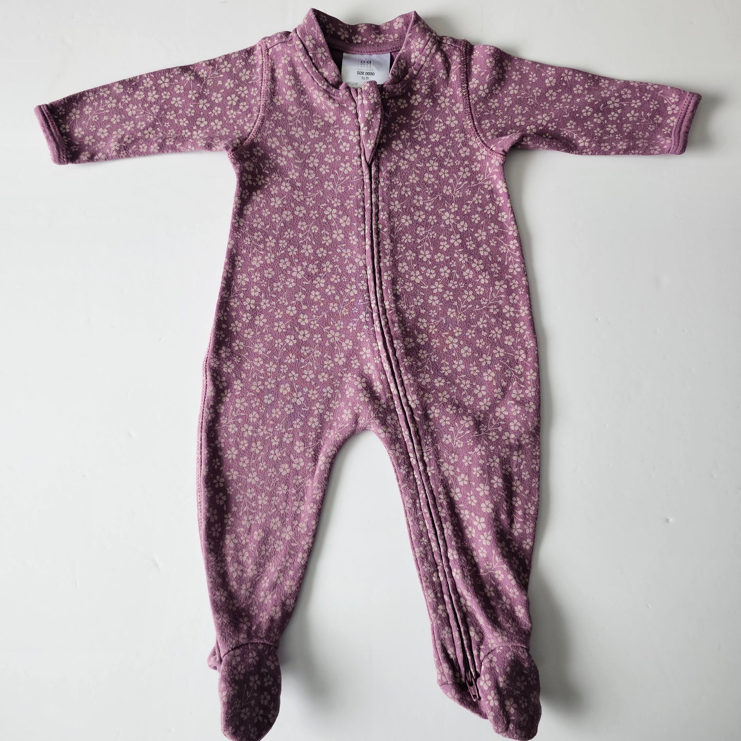 Babu Floral Zip Onsie - Size NB