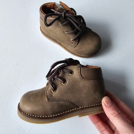 Jamie Kay Olive Leather Boots - Size 21