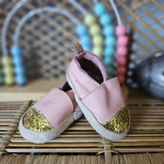 Pretty Brave Espadrille Rose Glitter Shoes - Size S (0-6m)