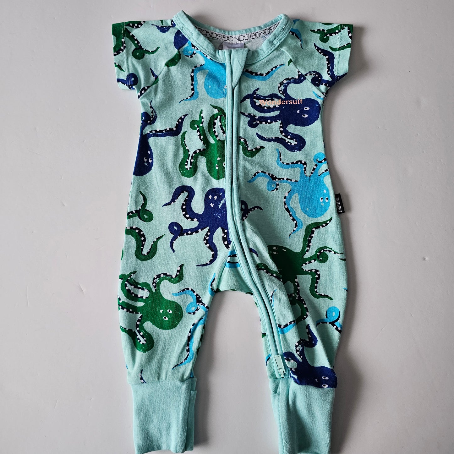 Bonds s/s Octopus Zip Wondersuit - Size NB