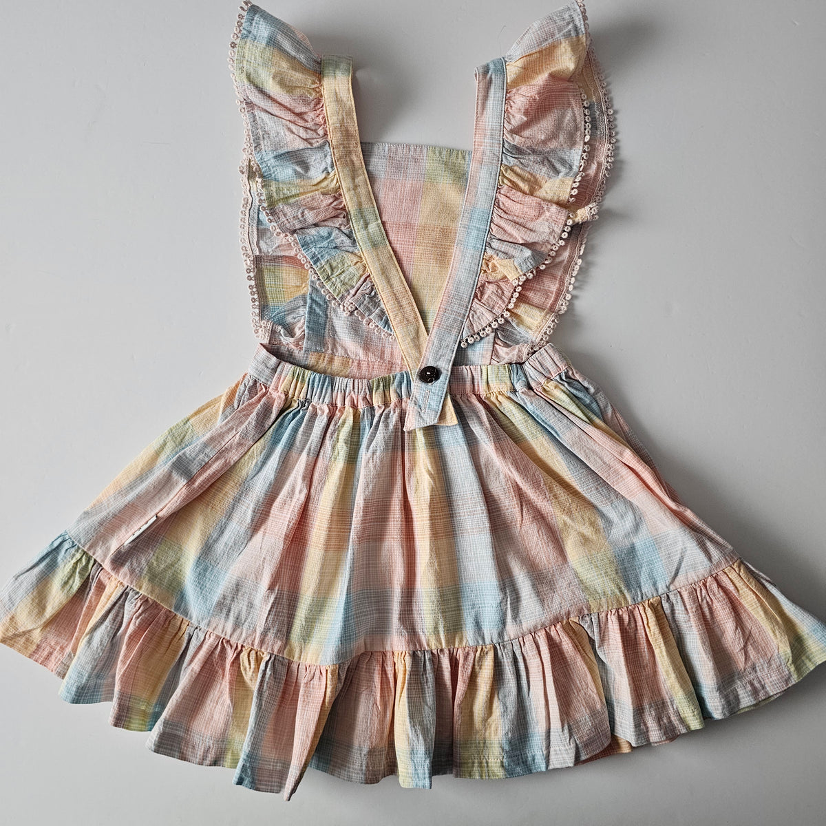 Hux Rainbow Pinafore Dress - Size 4