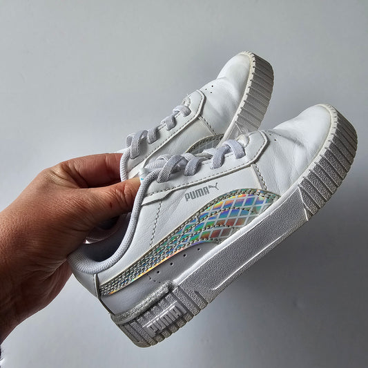Puma Metalic/Glitter White Shoes - Size 10C US