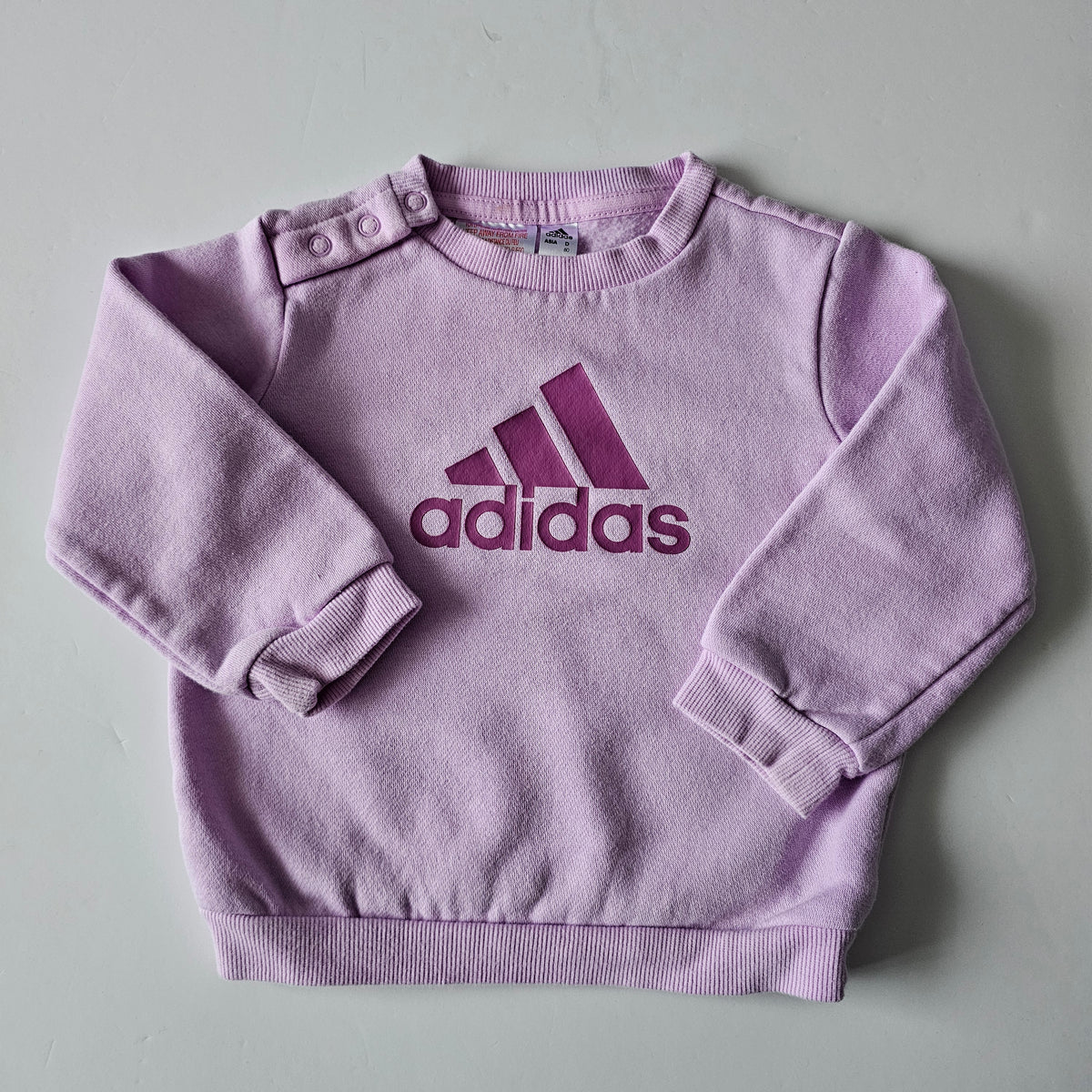 Adidas Lilac Sweatshirt (minor flaw) - Size 9-12m