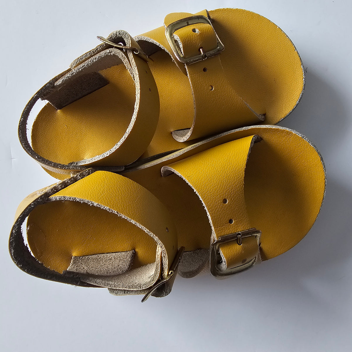 San Sun Saltwater Sandals Mustard - Size 4(US)
