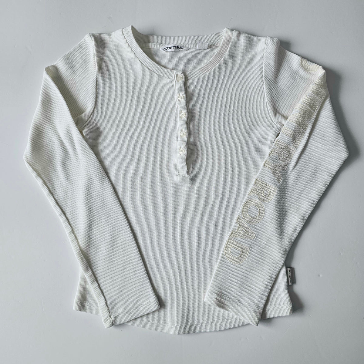 Country Road Waffle Logo Henley Top - Size 8