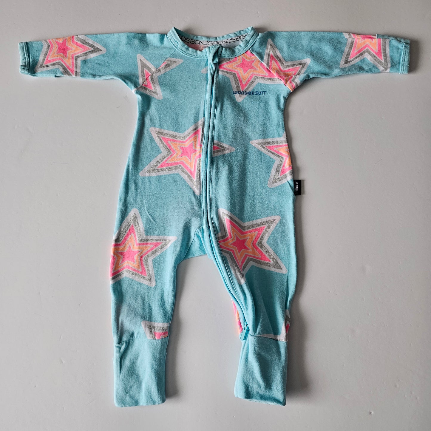 Bonds Blue Star Zip Wondersuit - Size 0-3m